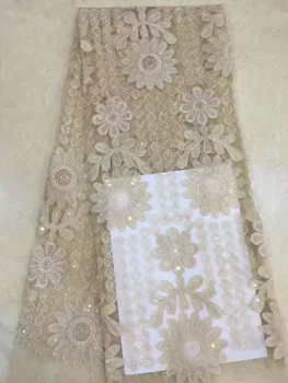 

2019 New Style French Net Lace Fabric Flower African Tulle Mesh Lace Fabric High Quality African Lace Fabric Wedding Party Dress