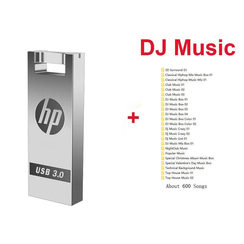 X795W Plus DJ MUSIC Hp флешка 32 ГБ, 64 ГБ и 128 Гб USB Flash Drive USB3.0 16 ГБ флешки бесплатно металлический шнурки Memory Stick DIY логотип диск на ключе флешки - Цвет: X795W Plus DJ MUSIC