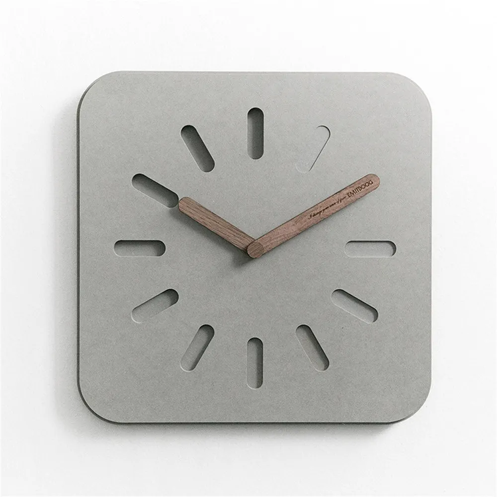 Модные современные МДФ настенные часы скандинавские минималистичные квадратные круглые черно-серые художественные бесшумные часы Suzuki для кафе домашний декор - Цвет: 2