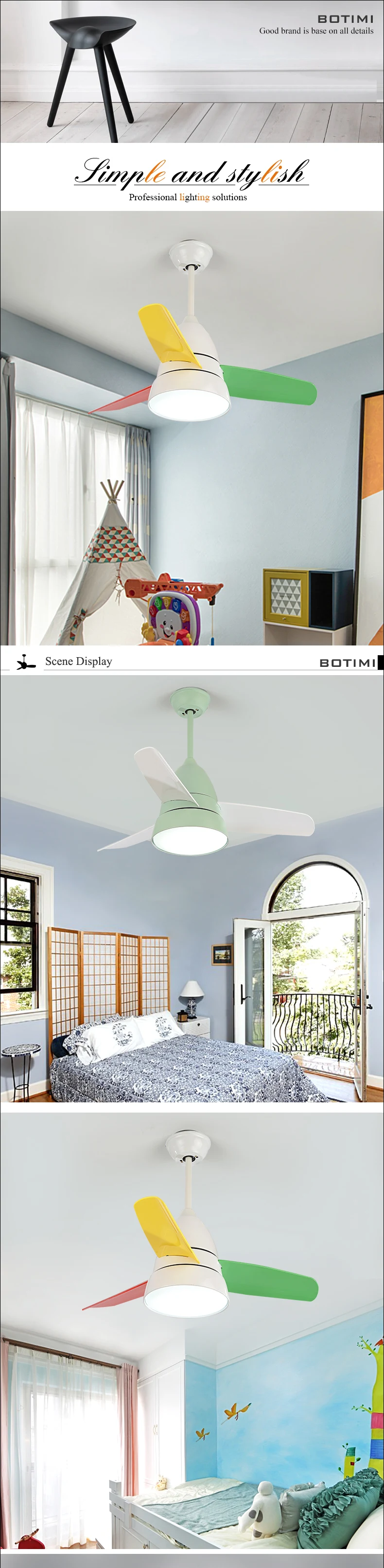 BOTIMI новые потолочные вентиляторы с лампами, современный светодиодный потолочный вентилятор, лампа для гостиной, домашний декоративный вентилятор охлаждения, осветительные приборы