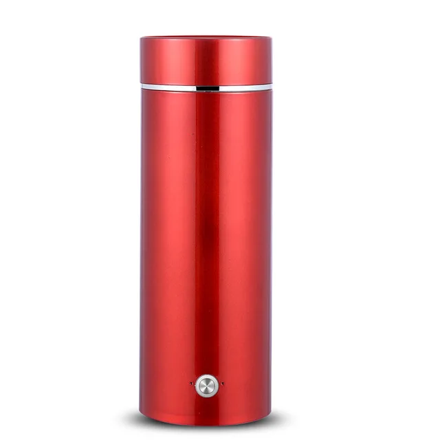 Нагревательная чашка, автомобильная кружка для кипячения, чайник из нержавеющей стали, Электрический чайник для кипячения молока, термос для автомобиля - Цвет: Red