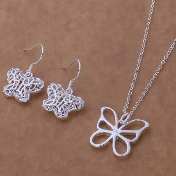 

AS250 Hot 925 sterling silver Jewelry Sets Earring 328 + Necklace 234 /bmkakdra akkajbra