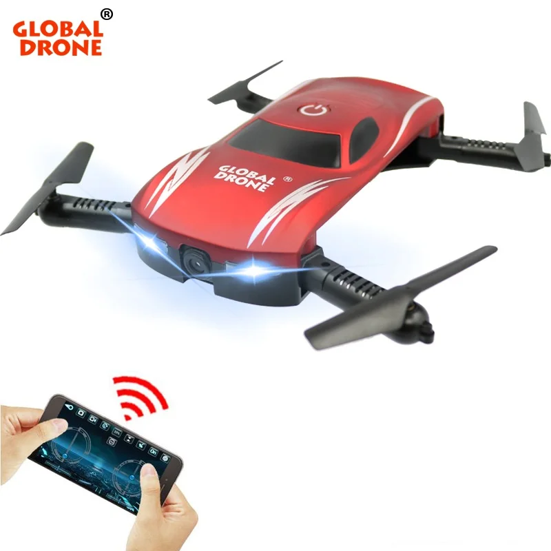 

GLOBAL DRONE GW186 Selfie Foldable Mini Drone Wifi FPV Phone Voice Control Drone RC Quadrocopter with Altitude Hold VS JY018