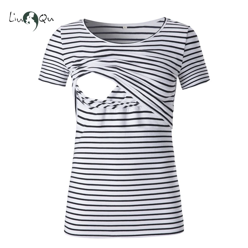 Liu& Qu/женская одежда для беременных; топы для кормящих грудью с короткими рукавами; футболка; мягкая одежда для беременных; ropa mujer