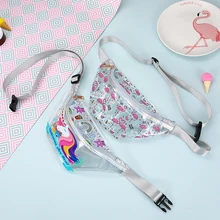 Новинка, Модный женский карман с фламинго, прозрачный, ПВХ, спортивный карман для девочек, женская сумка на плечо, диагональная, водонепроницаемая сумка
