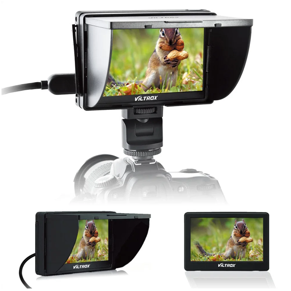 

Viltrox Portable DC-50 HD Clip-on LCD 5inch Monitor Wide View HDMI Cable with Carrying Bag for Canon Nikon Sony DSLR Camera DV
