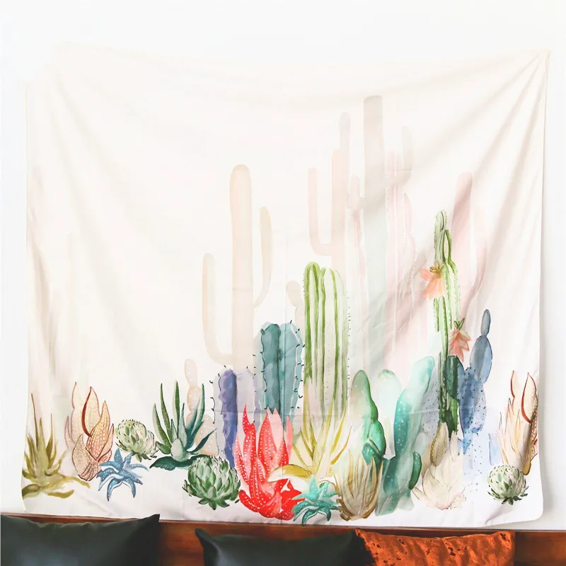 

Mandala Cactus Tapestry Succulents 3D Flower Art Carpet Wall Hanging Blanket Yoga Mat Decorative Tapestry