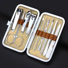 10 шт./компл. новые удобные маникюрные инструменты для ногтей комплект ногтей машинка для стрижки ножницами Нержавеющая сталь Пинцет Ножи маникюрные наборы