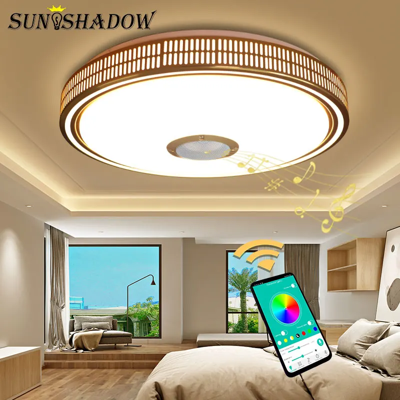 

APP Bluetooth Control Ledd Ceiling Lights For Living room Bedroom Gold Body Multicolor Modern Lighting Chandelier Ceiling Lamps