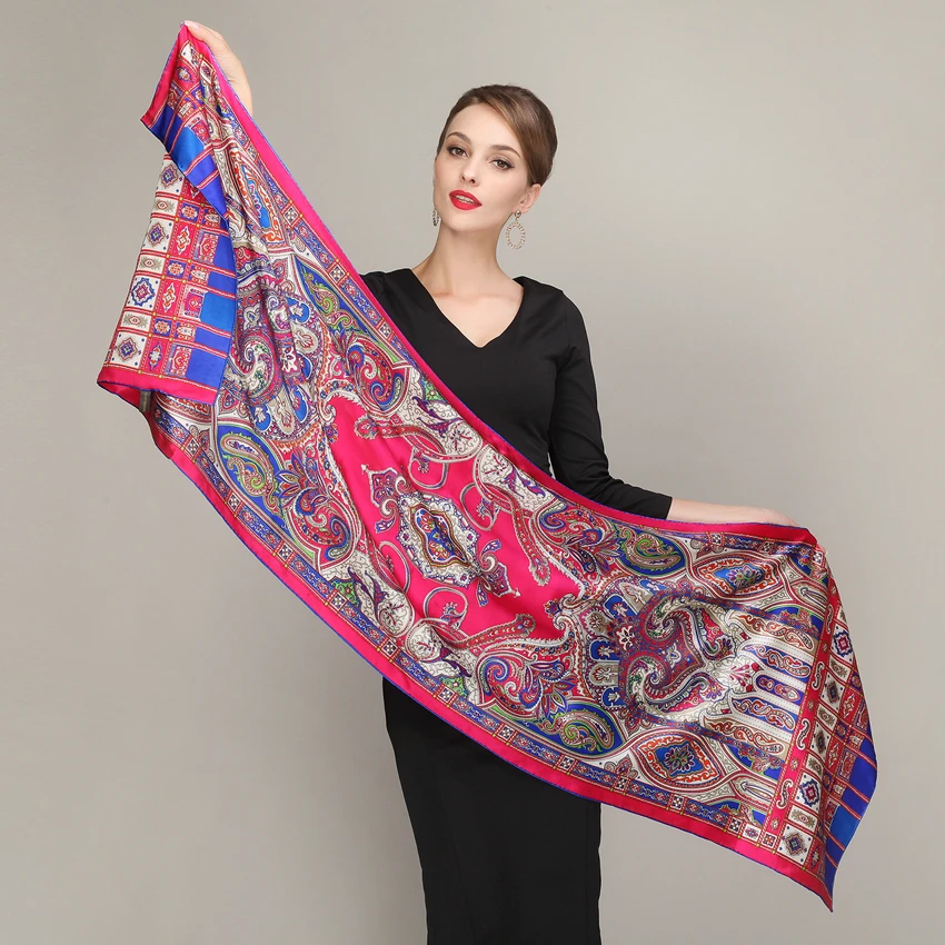 

Cachecois Ladies Pure Silk Long Scarf 2015 New Brand 100% Mulberry Silk Scarf Echarpes Winter Warm Female Luxury Scarf Shawl