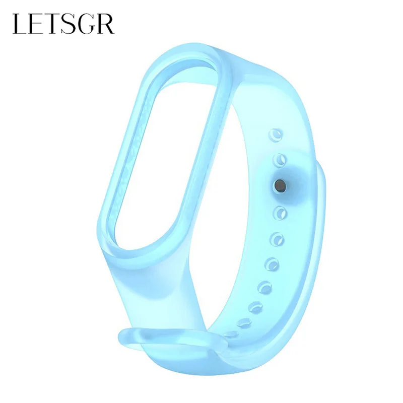 LETSGR прозрачный силиконовый mi Band 3 ремешок для оригинальной Xiaomi умный Браслет band