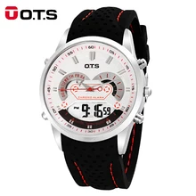 OTS наручные мужские часы лучший бренд класса люкс Водонепроницаемый светодиодный цифровые спортивные часы 7 цветов