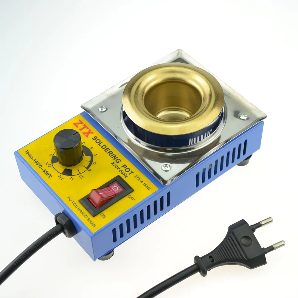 Koop Gratis Verzending Hoge Kwaliteit 150 w Temperatuur Gecontroleerde Solderen Pot Smelten Tin Pot Blikjes Met EU Plug