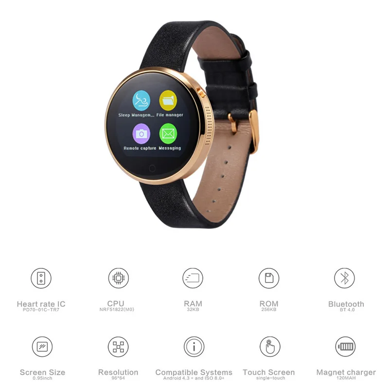 Bluetooth Смарт-часы DM360 наручные для IOS Andriod телефон монитор сердечного ритма женские