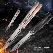 Balisong CSGO бабочка в ноже складной нож Karambit CS все-сталь Портативный без острых начинающих косы обучение практическая инструменты
