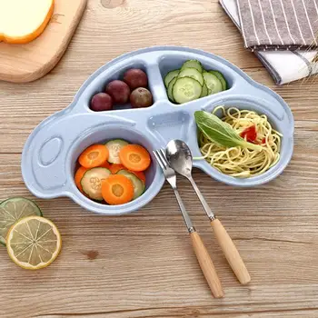 

Children's Cute Cartoon Car Styling Bowl Environmental Protection Plate Cutlery Baby Feeding Compartment Tableware