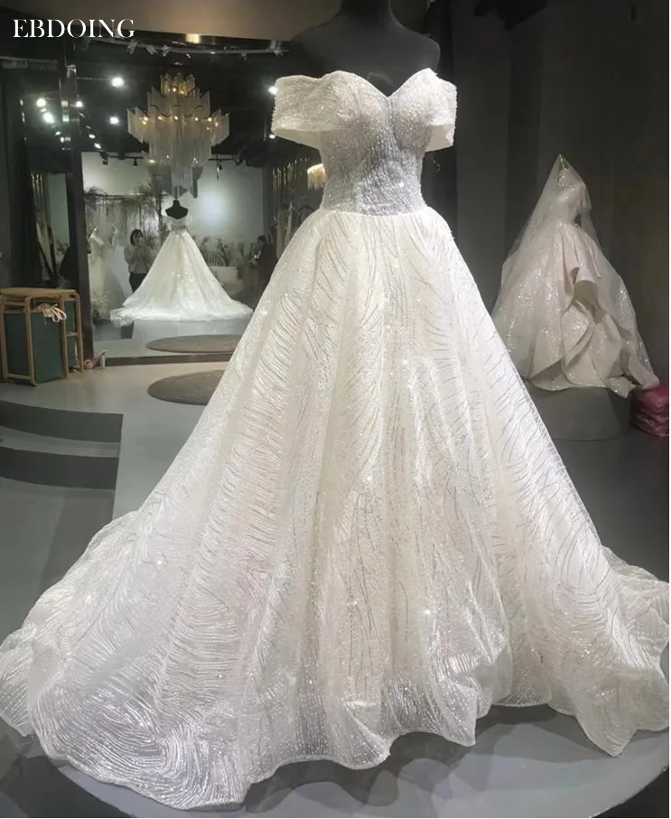 Vestidos De Novia принцесса А-силуэт свадебное платье вырез лодочкой вырез Плюс Размер суд Поезд свадебное платье