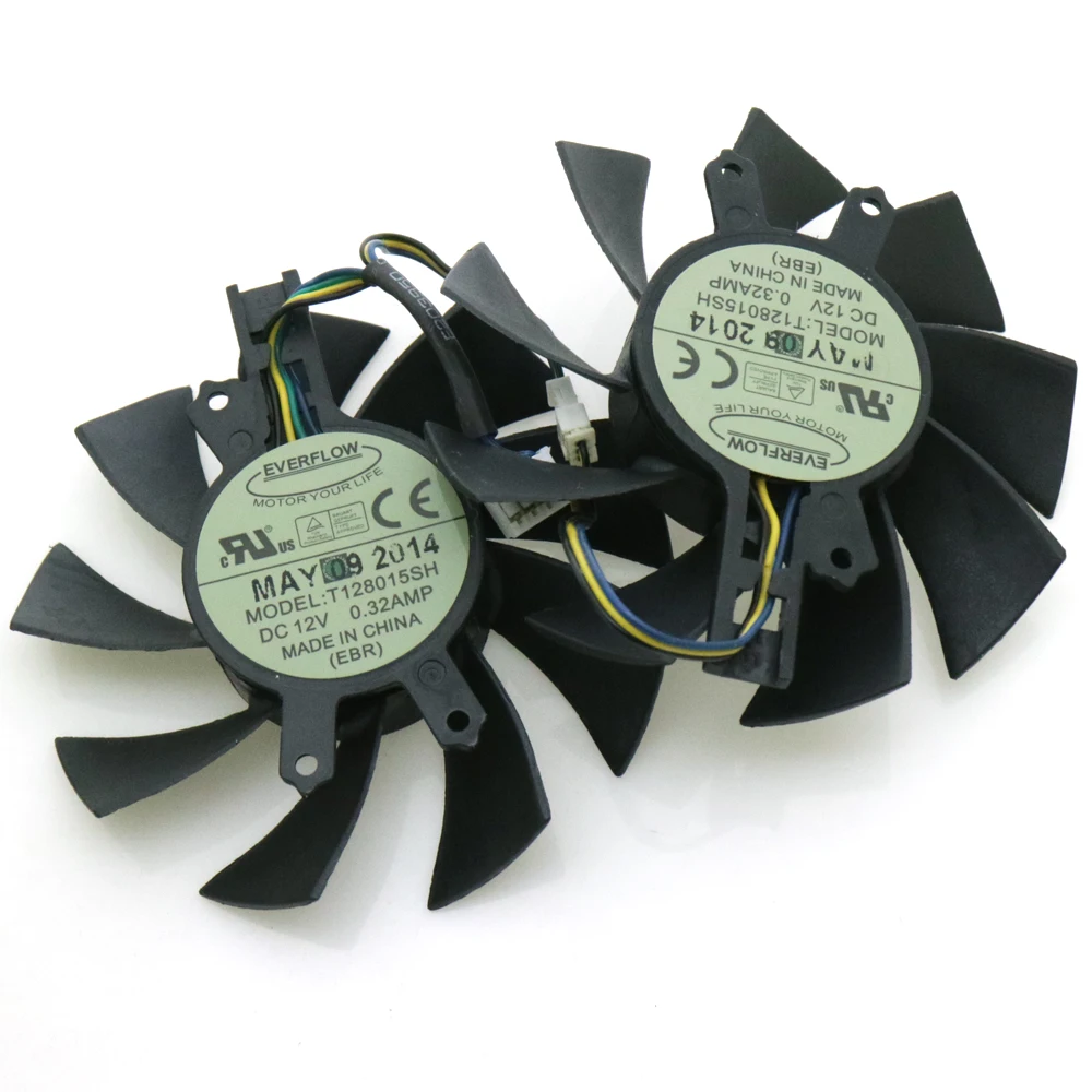 para Hasee Gm50ti Gtx750ti Gtx950 Gtx960 Gráficos Placa de Vídeo Vga Ventilador T128015sh 75 mm 49*46*17 mm 0.32amp 4pin Ventiladores e resfriadores - Imagem 2