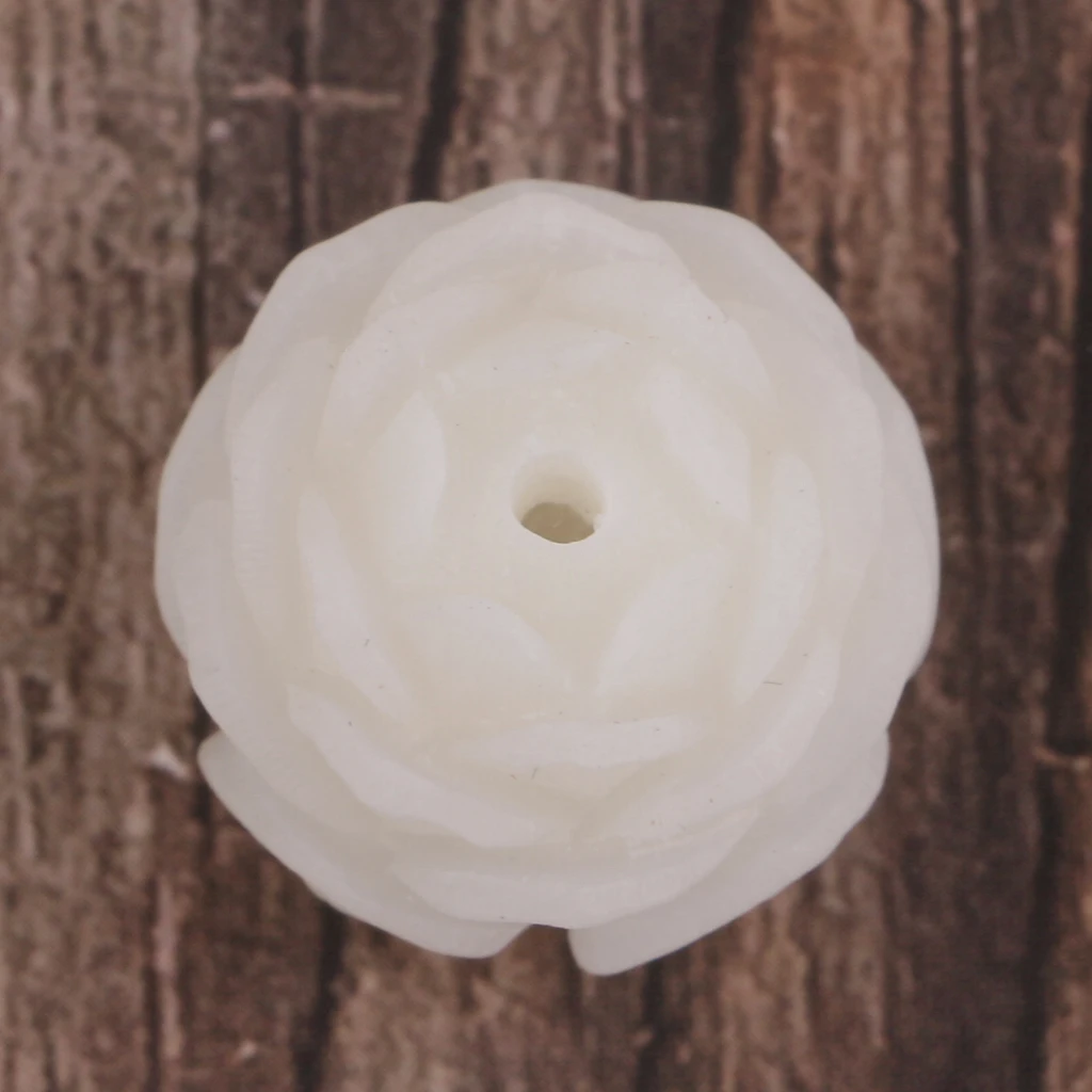 20mm White Bodhi Seed Craft Beads Wood Carved Lotus Flower DIY Beads Tibetan Buddhist Mala Beads For Jewelry Making Bracelet