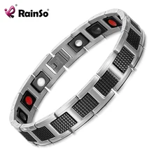 Rainso браслет Для мужчин магнитные ювелирные изделия Нержавеющая сталь черный Браслеты браслет запястье Спорт Стиль дизайн мужской подарок