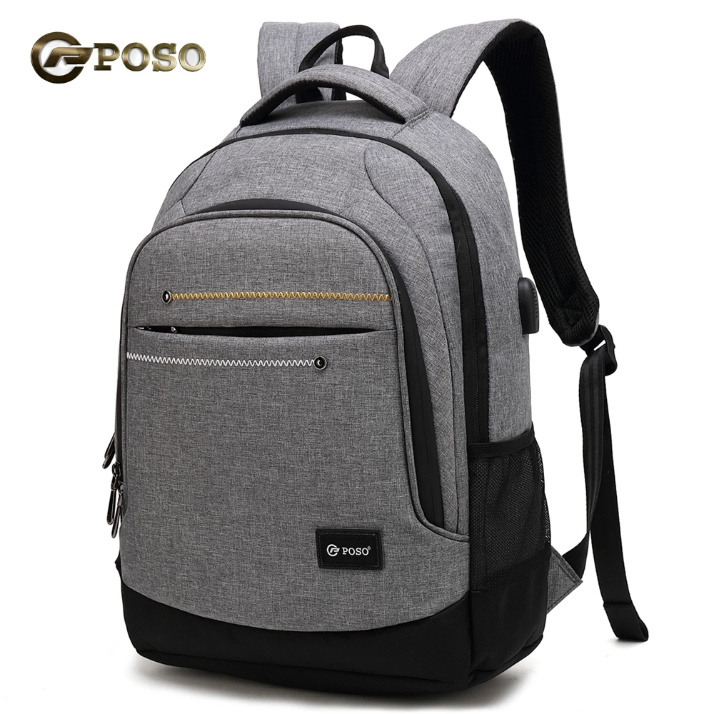 USB charge waterproof laptop backpack for 15 15.4 15.6