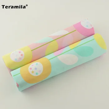 

Booksew 100% Cotton Fabric Square Quilting Meter Blue and Pink Printed Lovely Flowers Bedding Desk Decoration Sewing Cloth