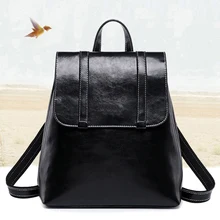 NEW-Travel Backpack Simple Fashion Oil Wax Leather Messenger Bag Shoulder Bag School Backpack Lady Backpack NEW-Travel Backpack Simple Fashion Oil Wax Leather Messenger Bag Shoulder Bag School Backpack Lady Backpack