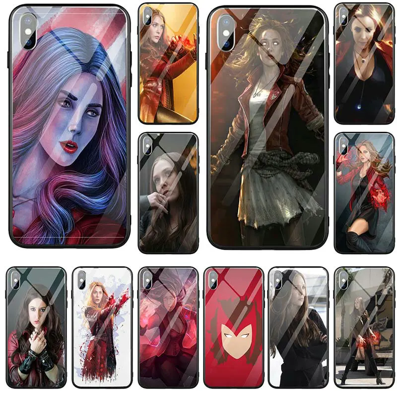 

Fashion Scarlet Witch Hot Tempered Glass Mobile Phone Cases Bags for iPhone 5 5S SE X XR XS Max 10 7 6 6s 8 Plus Coque Shell
