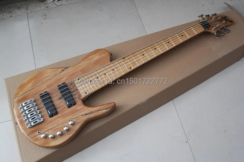 

Factory custom 6 strings Electric bass guitar with 9V battery Active circuit,chrome hardware, Can be customized