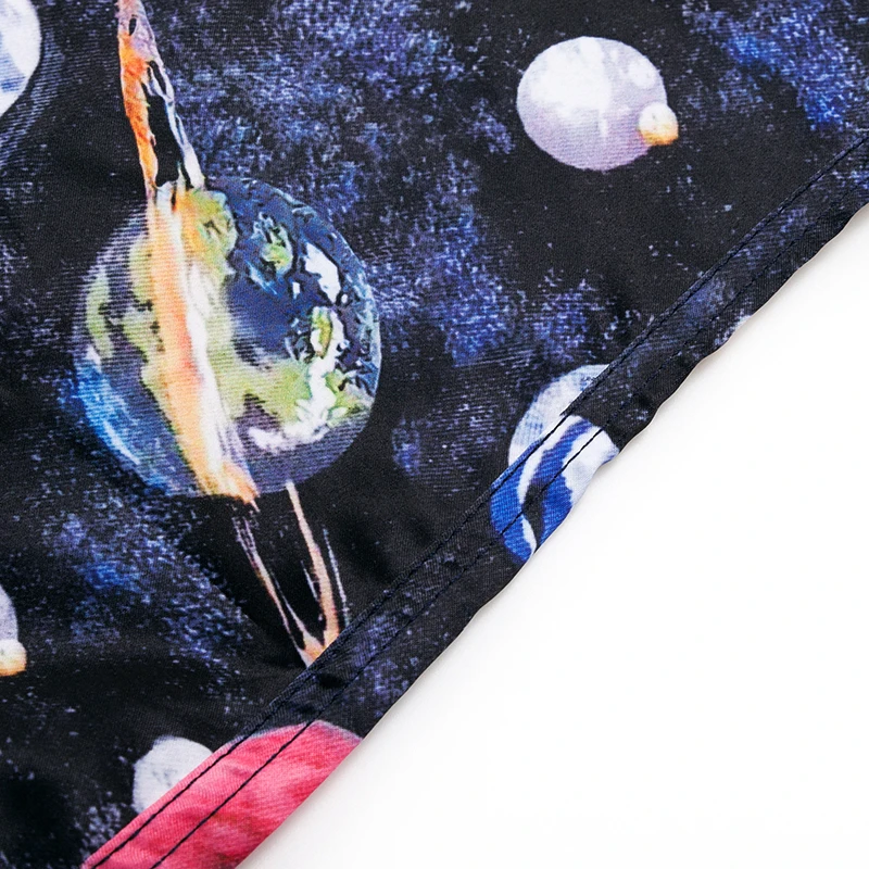 Мужские рубашки летняя модная новая хлопковая рубашка космическая планета с коротким рукавом с принтом