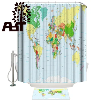 

Art Store World Map Shower Curtain Bath Sets With Rugs 2 Piece Bathroom Set Bathroom Decor Set Outside Modern Women Rings Cute
