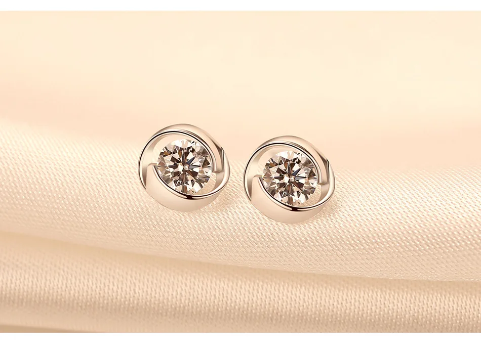 

S925 Sterling Silver Zircon Clover Earrings GCF03