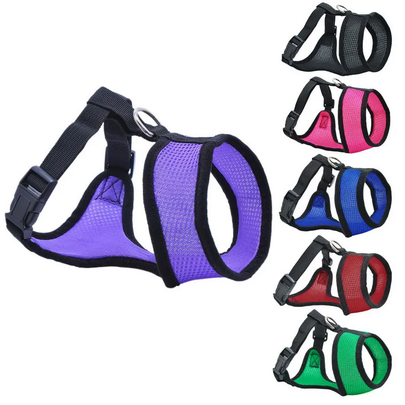 

Pet Dog Puppy Mesh Cloth Harness 5 Size Adjustable Soft Pet Accessories Harnesses For Small Medium Dogs Mesh Leash Harness