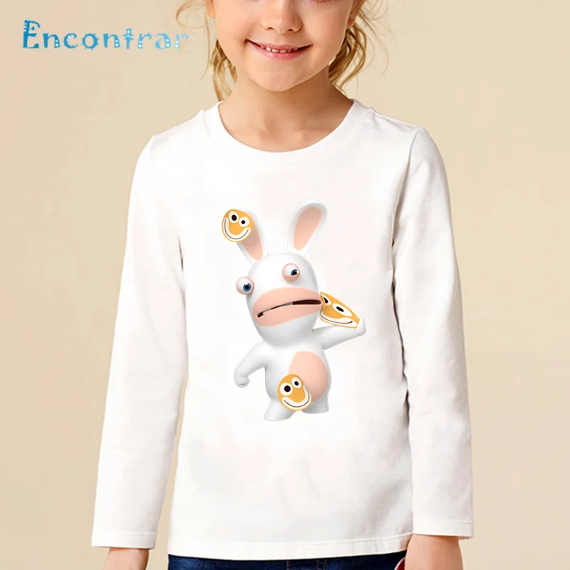 

Kids Raving Rabbids Cartoon Print Funny T shirt Boys and Girls Rabid Rabbits Design Tops Children Long Sleeve T-shirt,LKP5202