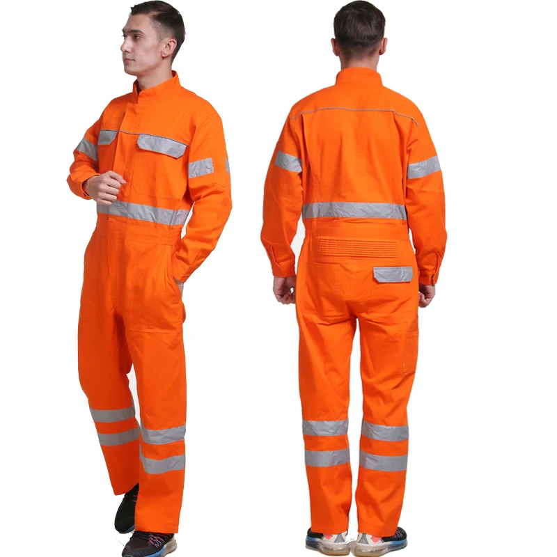 Work Coveralls Men Women Long Sleeve Wear resistant Working Overalls Reflective Strip Safety