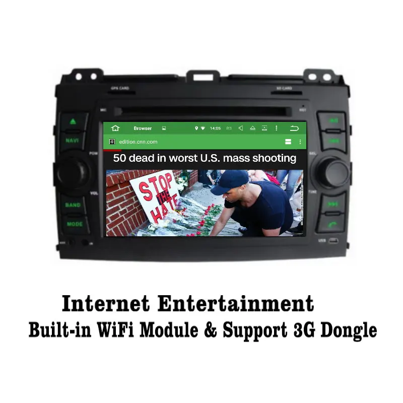 Flash Deal Liislee Android 7.1 2GRAM For Toyota Land Cruiser Prado Car Radio Audio Video Multimedia DVD Player WIFI DVR GPS Navi Navigation 2