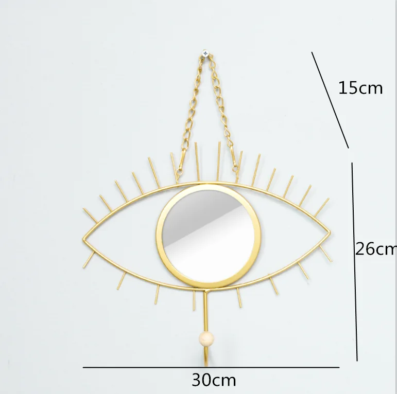 Креативное зеркало у входа, Декоративное Настенное подвесное зеркало, Солнцезащитная комната, Скандинавское геометрическое искусство, дизайн, входной ключ, крючок для одежды - Цвет: eye