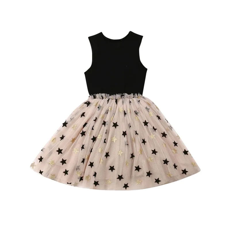 

2019 Kids Baby Girls Princess Sundress Tulle Lace Tutu Tank Dress Children Girl Clothes Sleeveless Star Party Wedding Dress 2-7Y