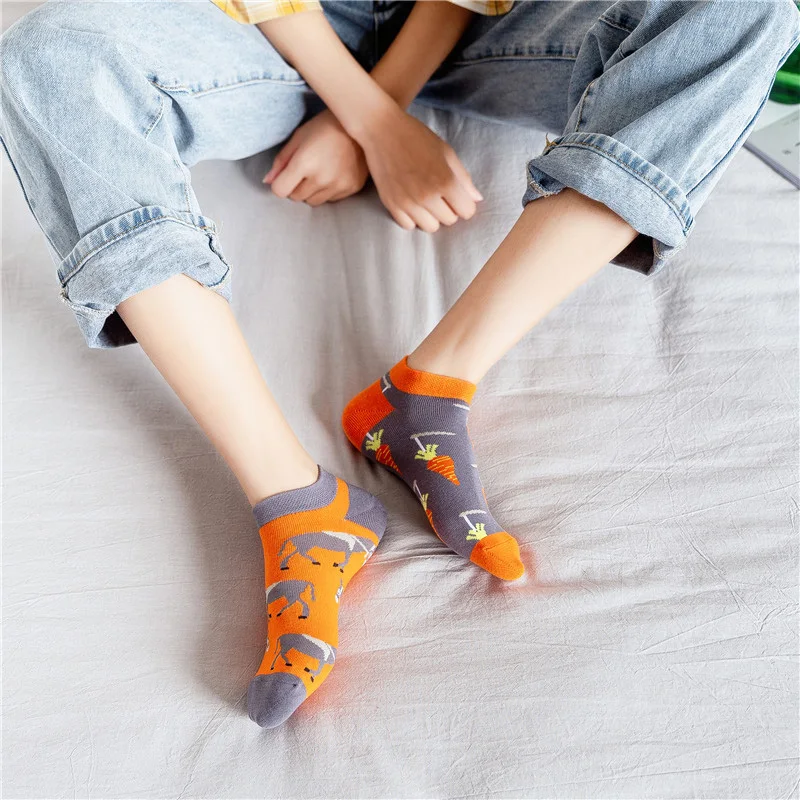 Новое поступление, модные счастливые носки, забавные, Harajuku, креативные, персональные, по щиколотку, мужские носки, женские, пара, уличные, милые, стильные носки