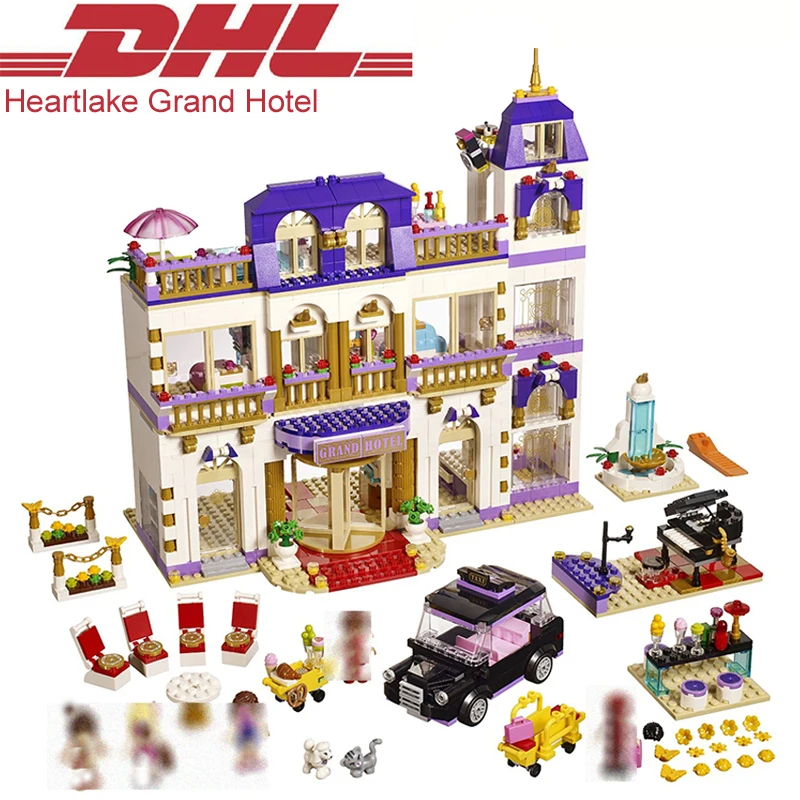

1676Pcs Friend Figures Princess Heartlake Grand Hotel Model Building Kits Blocks Bricks Girl Toys For Children Compatible 41101