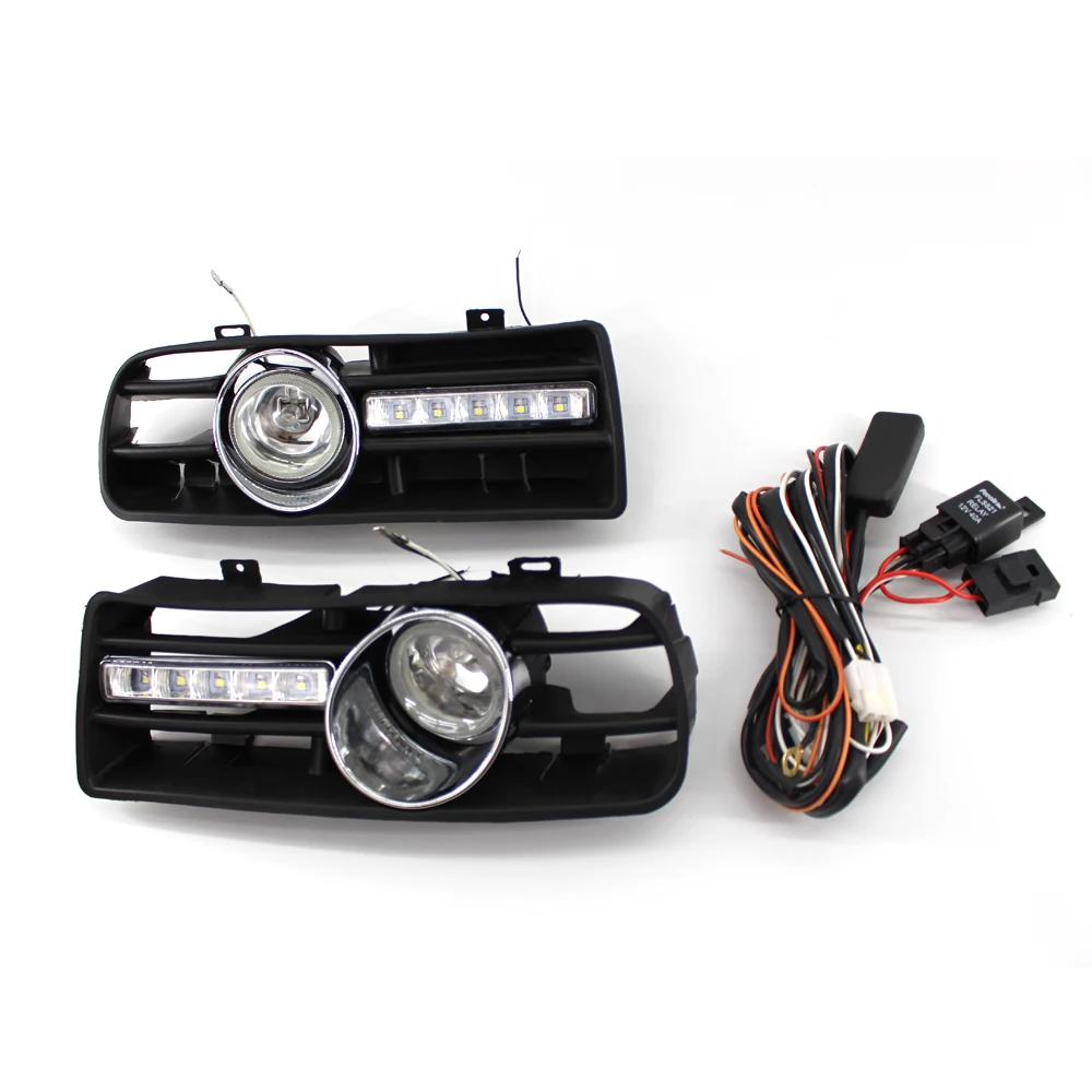 Подходит для VW Golf MK4 1998 2004 2 шт. H3 противотуманные огни решетки с светодиодный DRL