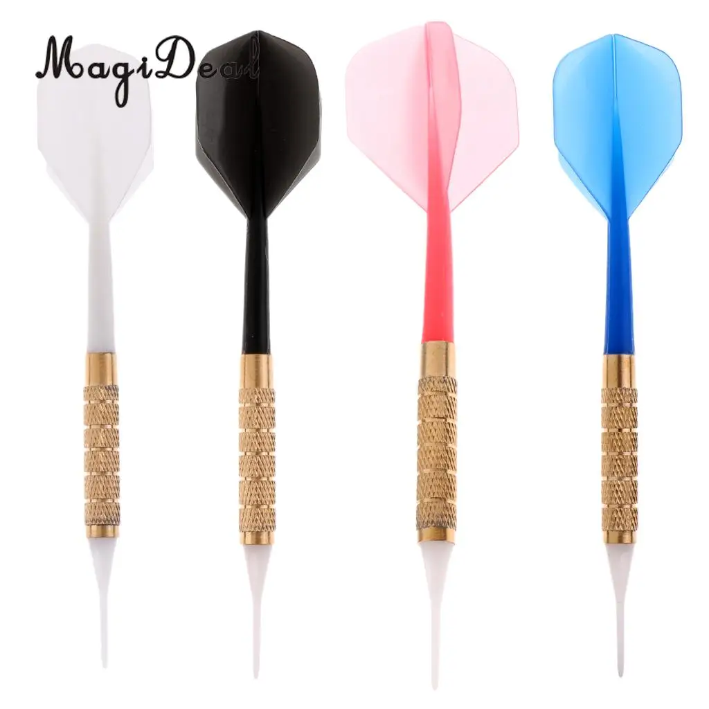 MagiDeal 14 Grams Plastic Metal Barrels Safety Soft Tip Dart for Electronic Dartboard Soft Dartboard White Red Black Blue