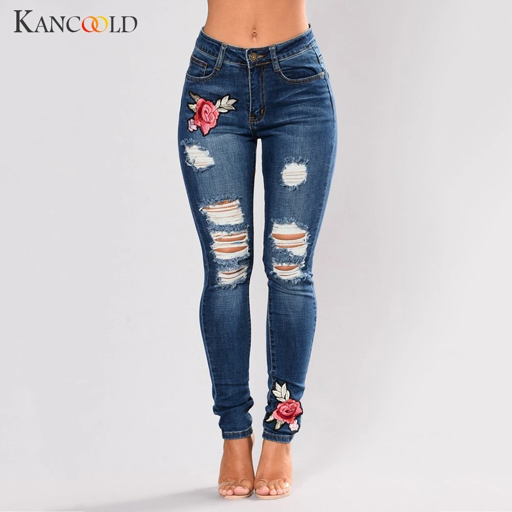 KANCOOLD jeans Women Fashion Stretch Embroirdery Flower Jeans High Waist Stretch Slim Sexy Pencil Pants jeans woman 2018Oct26 KANCOOLD jeans Women Fashion Stretch Embroirdery Flower Jeans High Waist Stretch Slim Sexy Pencil Pants jeans woman 2018Oct26