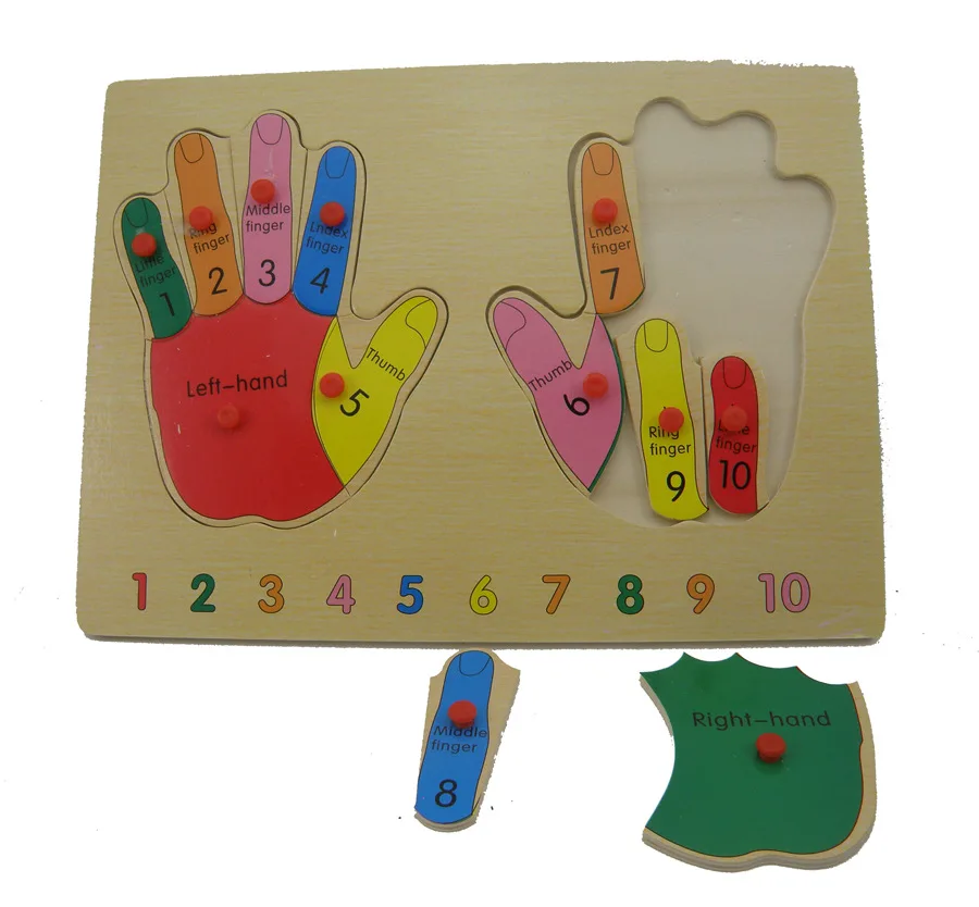 Kid Early Educational Small Wooden Toys Baby Finger Cognition Hand
