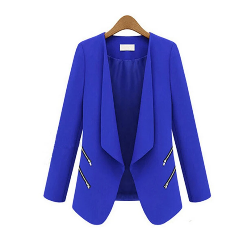 Office Lady Slim Blazer Jackets Coats New Fashion Style Summer  Thin Blue Cardigan Outwear Business Women Leisure Blaser Femme