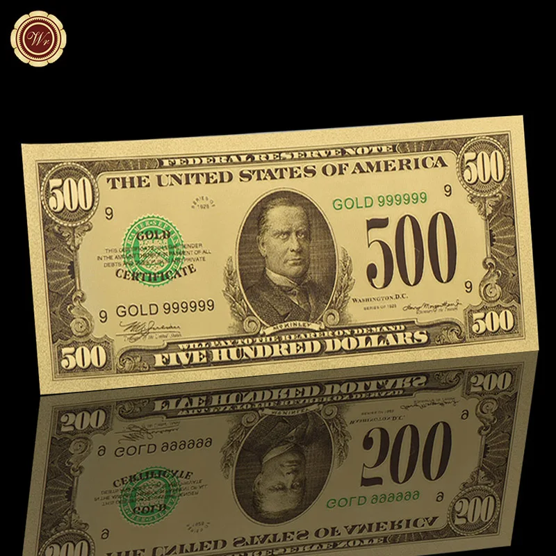 WR 500 доллар 24 к Золотая банкнота уникальные подарки американская бумага для денег