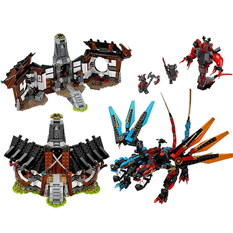 

1157PCS Ninjago Double element Series Dragon Mystery Model Building Blocks Guard Compatible LegoINGyS Ninjagoed Bow fire bullets