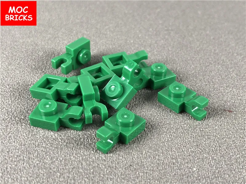 20 шт./лот MOC кирпичи пластина модифицированные 1x1 с зажимом горизонтальный