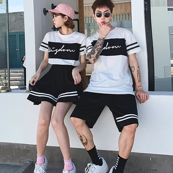 

Hip Hop Clothes For Women Dance Costume Men White Tops+Pant/Skirt Suit Street Cheerleading Hip Hop Performance Stage Wear VDB017