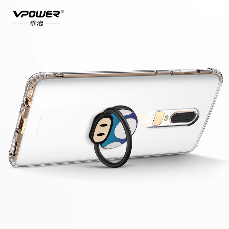 

Vpower One plus oneplus 6 finger ring holder case Crystal tpu Clear Phone soft hybrid case for oneplus 6 six cover